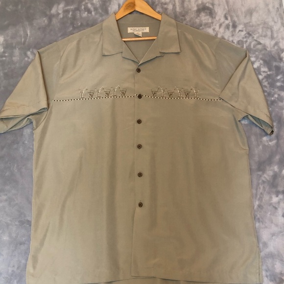 Island Republic Men's Button-down Short Sleeve Shirt, Green Size 2XL - Picture 1 of 8
